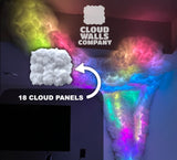 DIY, Cloud lights, Cloud wall, Cloud Ceiling, leds, ambiance, wall panels moss panels, flower panels, instagram backdrop, Tik tok DIY, led, Flower wall, Cozy, fluffy clouds, enchanting atmospheres in homes, offices, or event venues, fake cloud